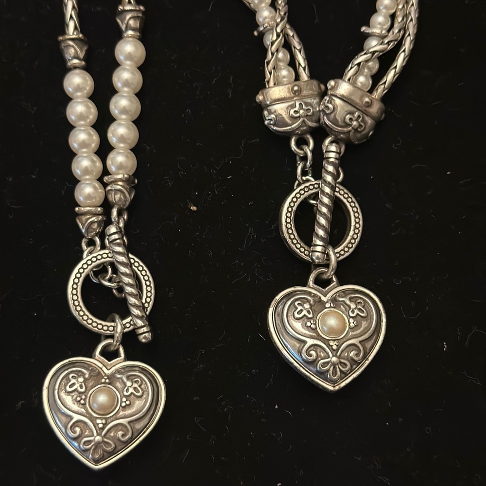 Vintage Brighton Peal Heart Necklace & Bracelet
